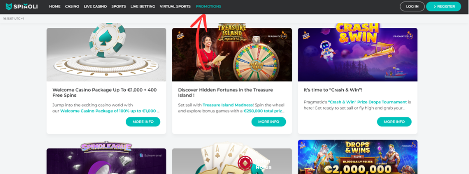 Spinoli casino bonus