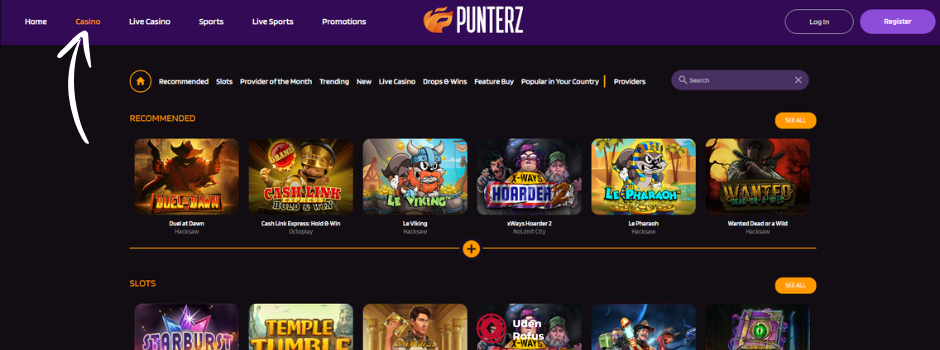 Punterz casino slot